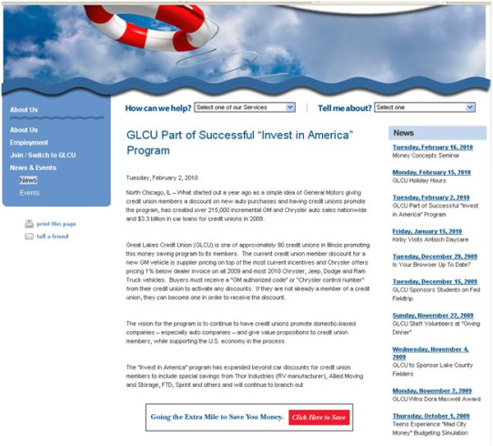 Great Lakes Credit Union Invest in America best practices